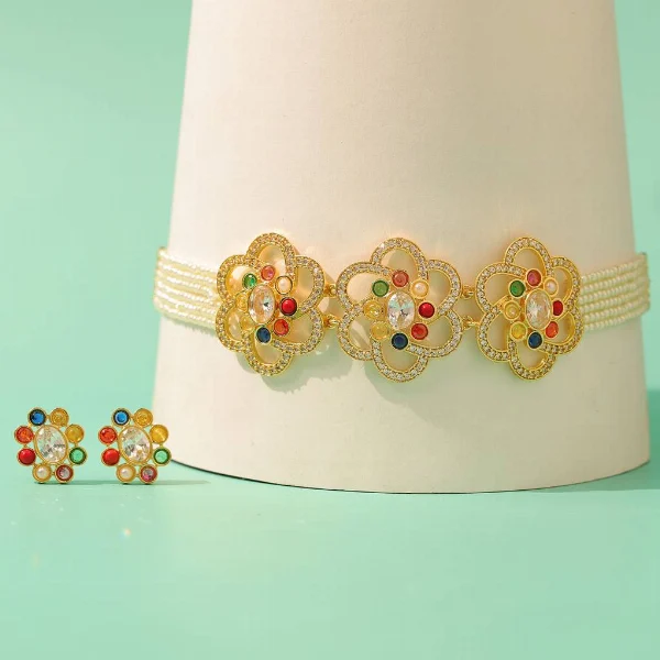 Golden Harmony Necklace Set — Shreeji Jewellery